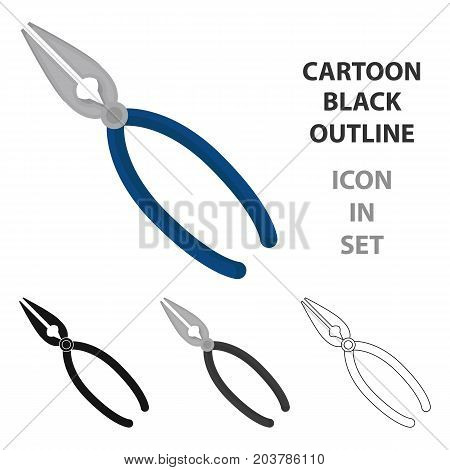 Jewelry pliers icon in cartoon design isolated on white background. Precious minerals and jeweler symbol stock vector illustration.