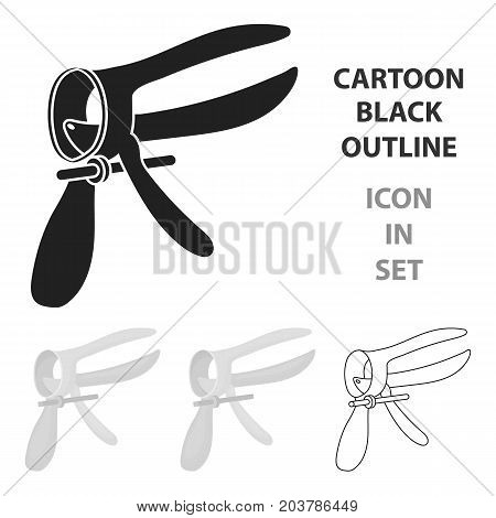 Speculum icon in cartoon style isolated on white background. Pregnancy symbol vector illustration.