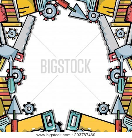 construction equipment to rapir background design vector illustration