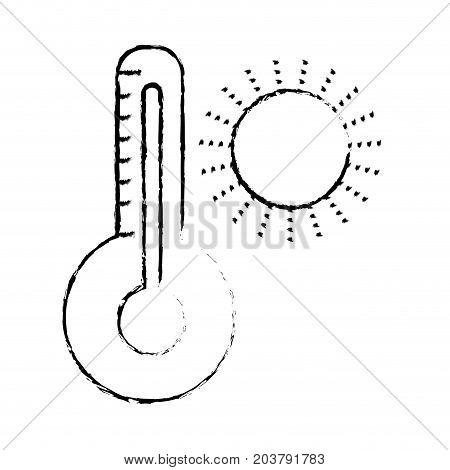 figure thermometer measure instrument to know the temperature vector illustration