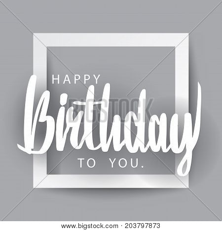 Happy Birthday to You lettering like Paper cut Art Vector illustration greeting card design.