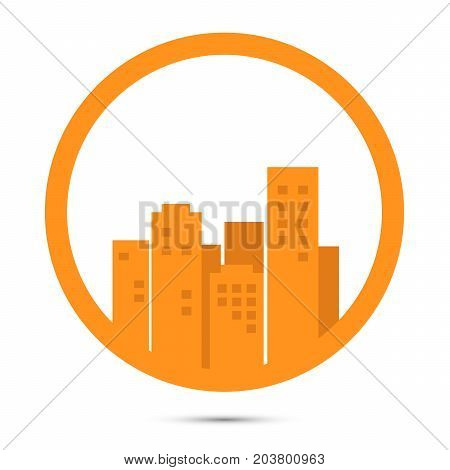 circle logo city. logo flat design concept