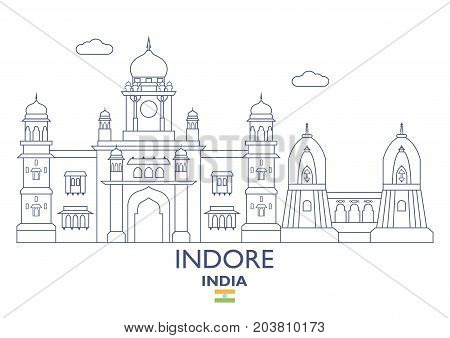 Indore Linear City Skyline India. Famous place