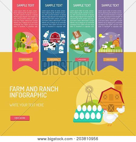 Infographic Farm and Ranch | Use for farm, ranch, agriculture, harvest, industry and much more. The set can be used for several purposes like: websites, print templates, presentation templates, promotional materials, info