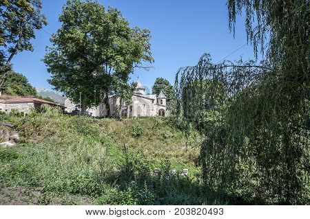 Armenia. The monastery Haghartsin built in the eleventh to the twelfth centuries is located in the picturesque mountains.