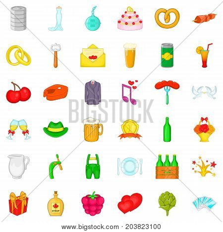 Grille icons set. Cartoon style of 36 grille vector icons for web isolated on white background