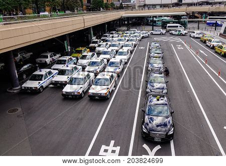 Traffic At Downtown In Sendai, Japan