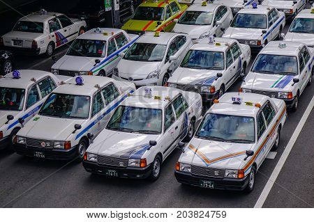 Traffic At Downtown In Sendai, Japan