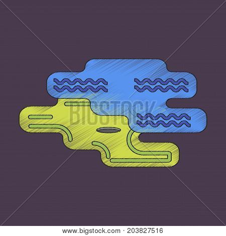 flat shading style icon Golf hole game