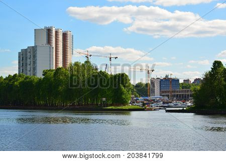 Khimki, Russia - May 30.2017 An Eco-friendly Levoberezhny district