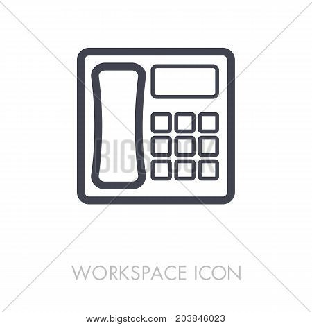 Phone outline icon. Workspace sign. Graph symbol for your web site design logo app UI. Vector illustration EPS10.