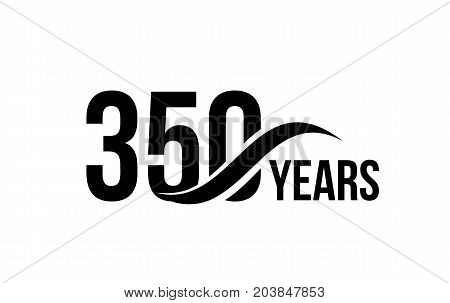 Vector isolated anniversary date logo template for business company birthday icon design element. Three hundred fifty abstract sign. Happy jubilee, 350 years. 350th year