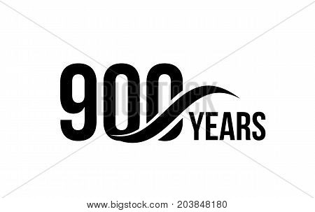 Vector isolated anniversary date logo template for business company birthday icon design element. Nine hundred abstract sign. Happy jubilee, 900 years. 900th year