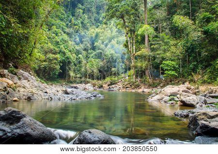 Scenery In Khao Sok National Park In Thailand. Khao Sok National Park The Rain Jungle Forest In Sura