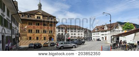 The Central Square Of Schwyz On Switzerland