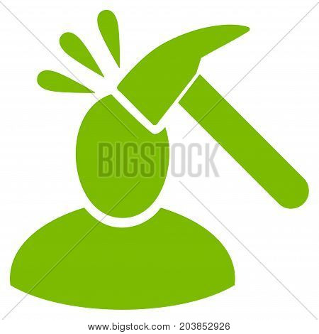 User Shock vector icon. Flat eco green symbol. Pictogram is isolated on a white background. Designed for web and software interfaces.