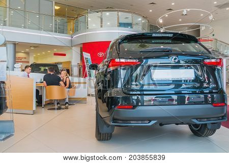 Showroom And Car Of Dealership Toyota In Kirov City In 2016