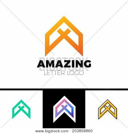 Abstract Letter A Logo Design Template. Arrow Creative Sign. Vector Icon.