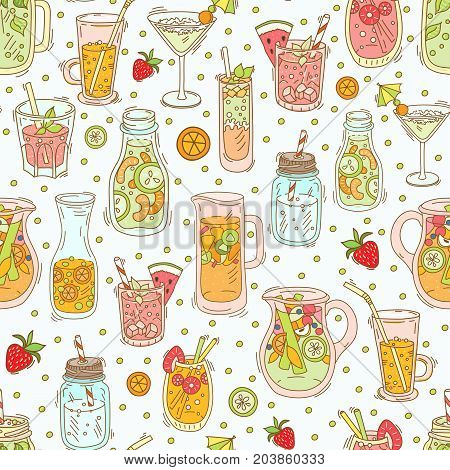 Seamless Pattern With Drinks