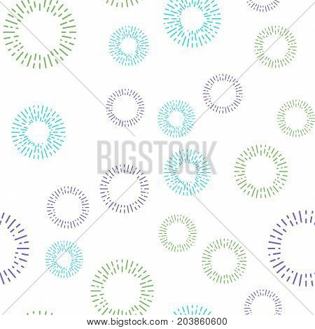 Simple seamless textile pattern with color round elements. Vector background illusrtration.