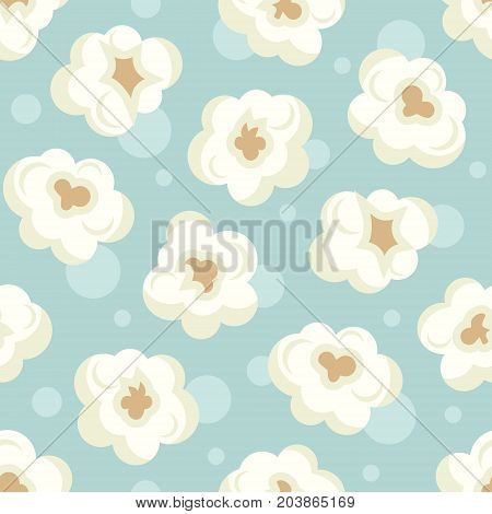 Popcorn vector colorful pattern. Tasty fast food unhealthy meal. Some small pieces of popcorn