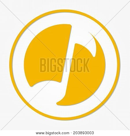 Musicoin Cryptocurrency. Vector Sign Icon. Internet Money