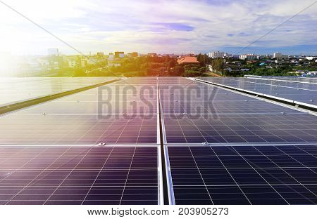 Solar PV Rooftop System with Beautiful Sunlight