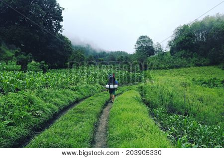 Hiking in the mountains of Quetzaltenango, Guatemala