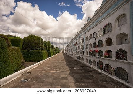 May 16 2017 Tulcan Ecuador: the cemetery of the high altitude border town is a famous tourist destination