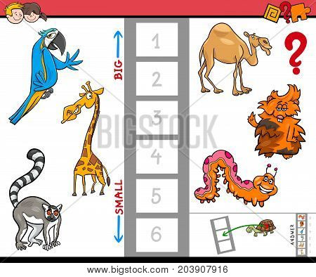 Biggest And Smallest Animal Cartoon Activity