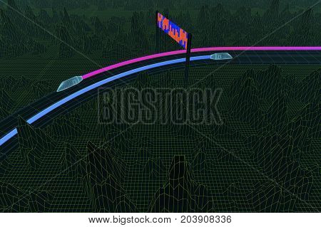 data streams in a digital world (3d rendering)