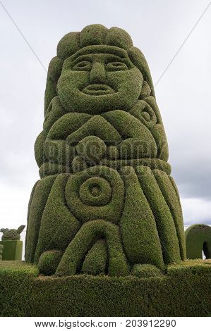 May 16 2017 Tulcan Ecuador: the cemetery of the high altitude border town is a famous tourist destination for its elaborate topiary