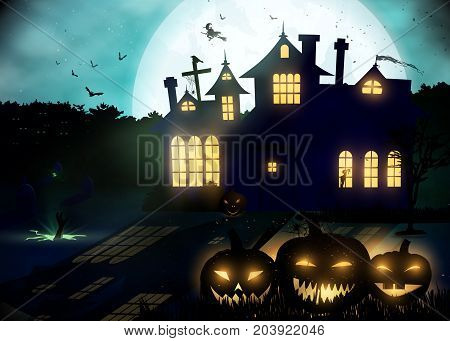 Halloween Background. Poster Template.