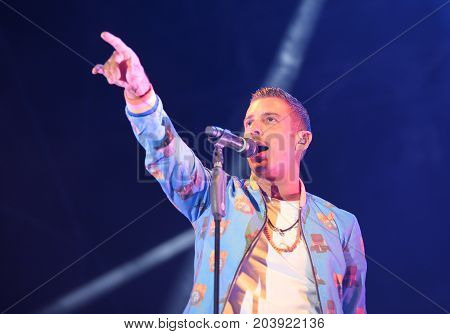 Vicenza, Vi, Italia - September 5, 2017: Live Concert Gabbani Francesco An Italian Singer-songwriter