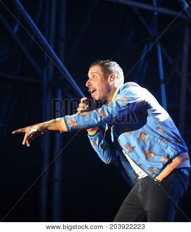 Vicenza, Vi, Italia - September 5, 2017: Live Concert Gabbani Francesco An Italian Singer-songwriter