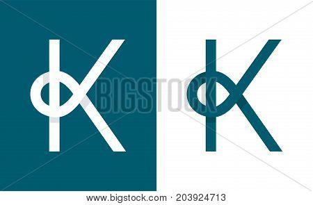 Logo K abstract monogram letter. Vector modern line flat style illustration icon design.Isolated on white background