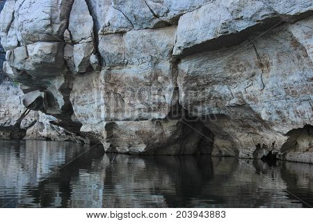 close up of the rock face in Geike Gorge, Western Australia