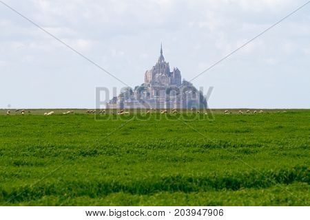 Le Mont-Saint-Michel off the country's northwestern coast at the mouth of the Couesnon River near Avranches in Normandy France