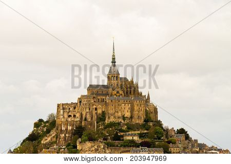 Le Mont-Saint-Michel off the country's northwestern coast at the mouth of the Couesnon River near Avranches in Normandy France