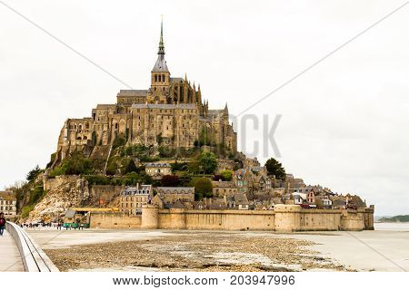 Le Mont-Saint-Michel off the country's northwestern coast at the mouth of the Couesnon River near Avranches in Normandy France