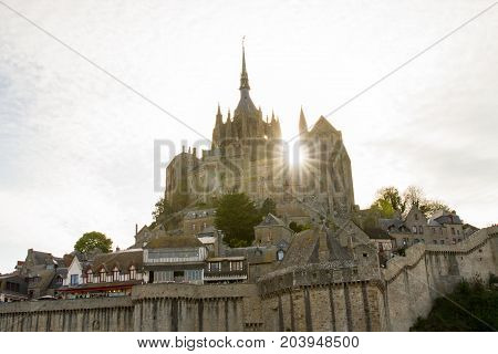 Le Mont-Saint-Michel off the country's northwestern coast at the mouth of the Couesnon River near Avranches in Normandy France