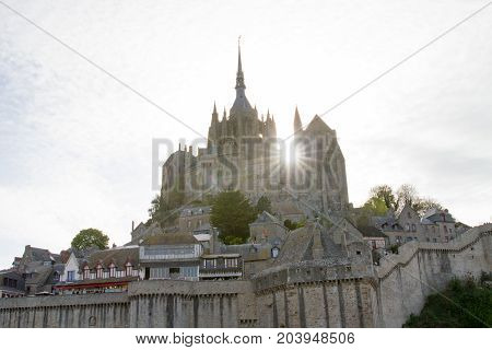 Le Mont-Saint-Michel off the country's northwestern coast at the mouth of the Couesnon River near Avranches in Normandy France