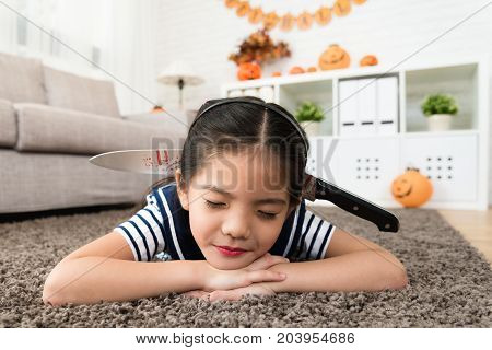 Horror Girl Feel Sleep On The Floor