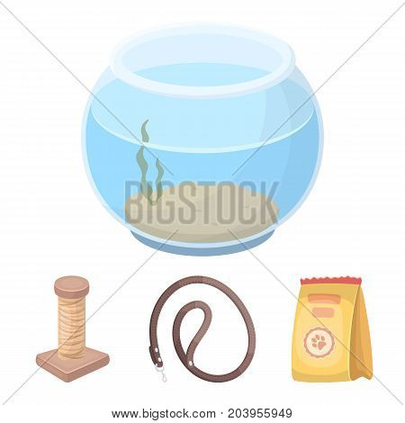 Leash, feed and other zoo store products.Pet shop set collection icons in cartoon style vector symbol stock illustration web.