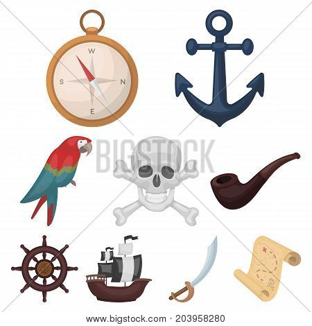 Pirates set icons in cartoon design. Big collection of pirates vector symbol stock illustration