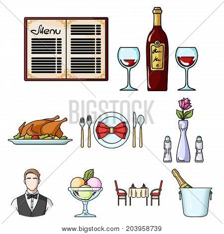Restaurant set icons in cartoon design. Big collection of restaurant vector symbol stock illustration