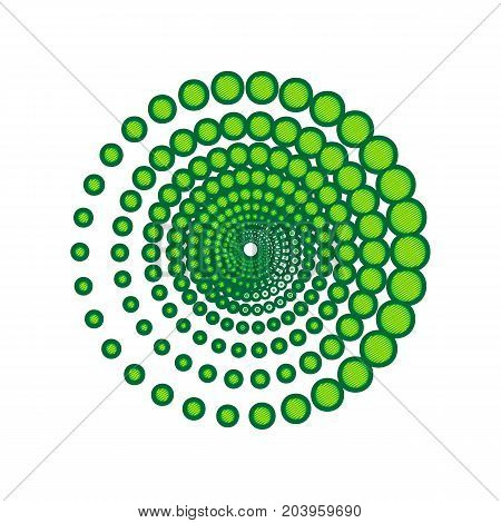 Abstract technology circles sign. Vector. Lemon scribble icon on white background. Isolated