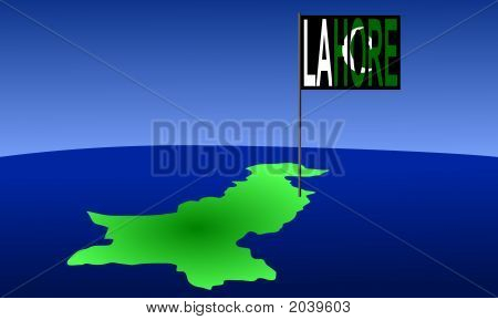 Lahore på Pakistan kort