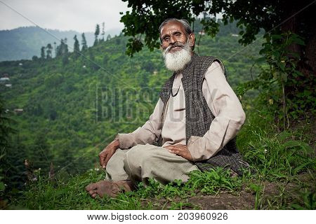 Naggar, India - July 17: Typical Local North Hindu Men In Traditional Clothing For The North On July