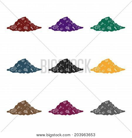 Dump icon in black design isolated on white background. Bio and ecology symbol stock vector illustration.